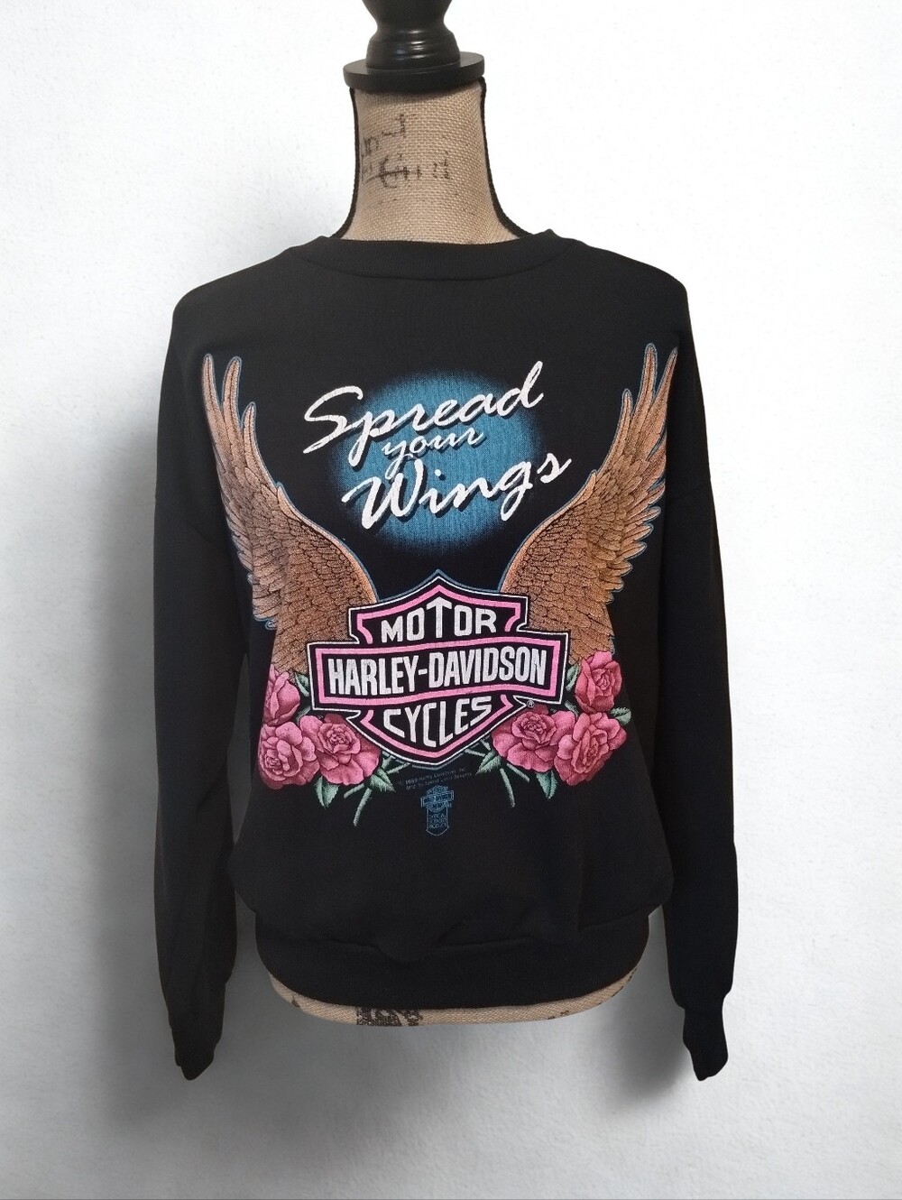 Harley Davidson Vintage 1989 Crew Neck Sweatshirt Womens Size L